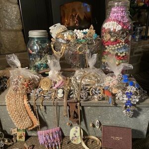 Lot of Costume Jewelry - unsearched, untested + FREE CROWN: Price firm; plz read